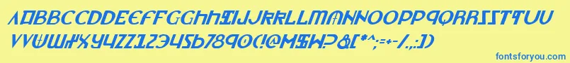 LionheartItalic Font – Blue Fonts on Yellow Background