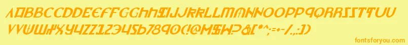LionheartItalic Font – Orange Fonts on Yellow Background