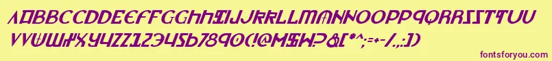 LionheartItalic Font – Purple Fonts on Yellow Background