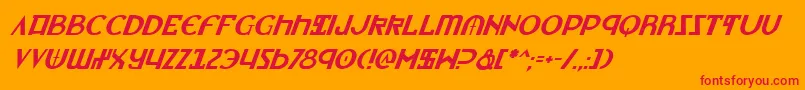 フォントLionheartItalic – オレンジの背景に赤い文字