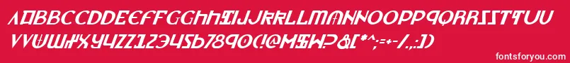 LionheartItalic-fontti – valkoiset fontit punaisella taustalla