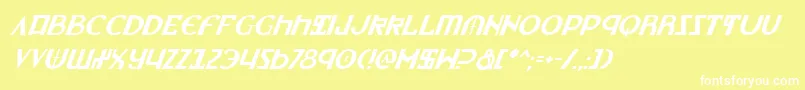 LionheartItalic Font – White Fonts on Yellow Background
