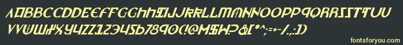 LionheartItalic Font – Yellow Fonts on Black Background