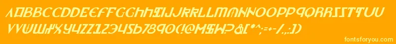 LionheartItalic Font – Yellow Fonts on Orange Background