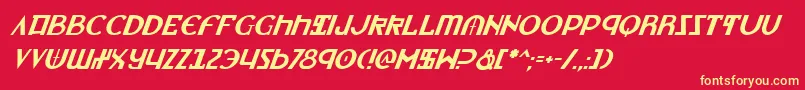 LionheartItalic Font – Yellow Fonts on Red Background