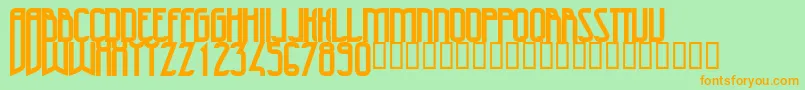 Czcionka 47Bold – pomarańczowe czcionki na zielonym tle