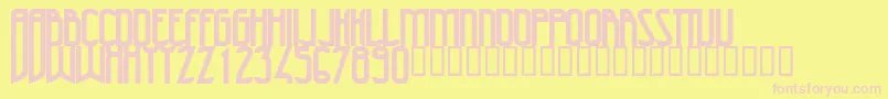 Czcionka 47Bold – różowe czcionki na żółtym tle