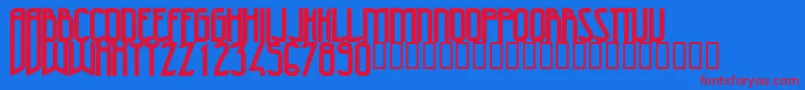 フォント47Bold – 赤い文字の青い背景