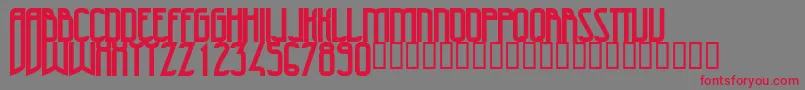 フォント47Bold – 赤い文字の灰色の背景
