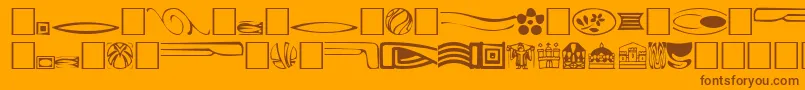 Griff1-Schriftart – Braune Schriften auf orangefarbenem Hintergrund