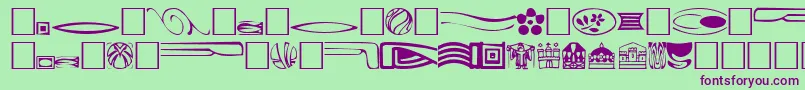 Griff1-Schriftart – Violette Schriften auf grünem Hintergrund