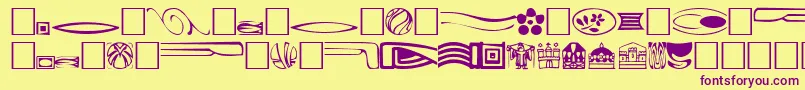 フォントGriff1 – 紫色のフォント、黄色の背景