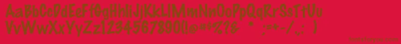 Felttip Font – Brown Fonts on Red Background