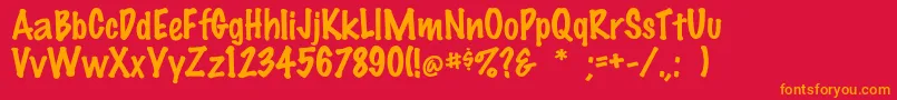 Felttip Font – Orange Fonts on Red Background