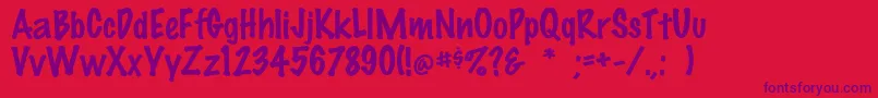 Felttip Font – Purple Fonts on Red Background