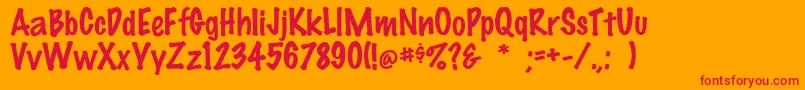 Felttip Font – Red Fonts on Orange Background