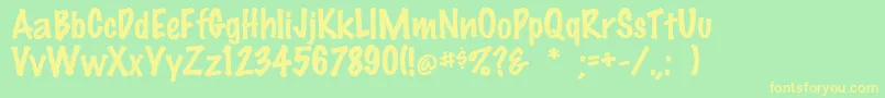 Felttip Font – Yellow Fonts on Green Background