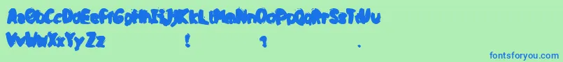 Шрифт OpaPuk – синие шрифты на зелёном фоне