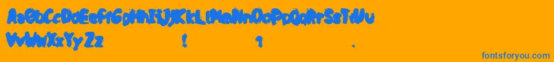 Шрифт OpaPuk – синие шрифты на оранжевом фоне