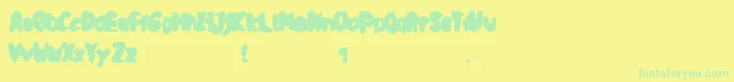 OpaPuk-Schriftart – Grüne Schriften auf gelbem Hintergrund
