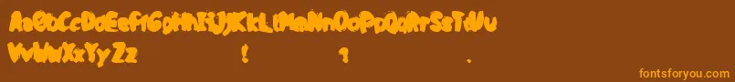 OpaPuk-Schriftart – Orangefarbene Schriften auf braunem Hintergrund