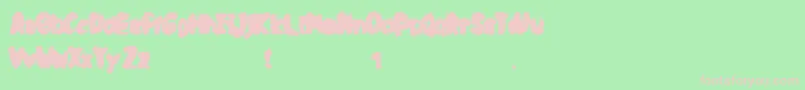 OpaPuk Font – Pink Fonts on Green Background