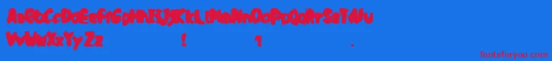 フォントOpaPuk – 赤い文字の青い背景
