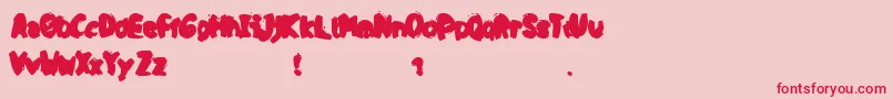 fuente OpaPuk – Fuentes Rojas Sobre Fondo Rosa
