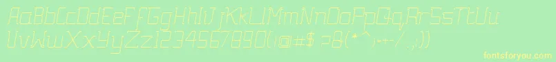 GutsyBoldItalic Font – Yellow Fonts on Green Background