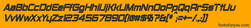 MontalbanCondensedBoldItalic Font – Black Fonts on Orange Background