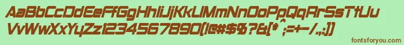 MontalbanCondensedBoldItalic Font – Brown Fonts on Green Background
