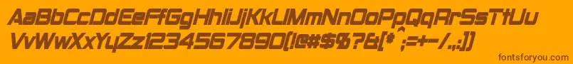 Шрифт MontalbanCondensedBoldItalic – коричневые шрифты на оранжевом фоне