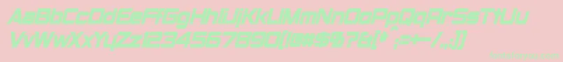 MontalbanCondensedBoldItalic Font – Green Fonts on Pink Background