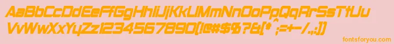 MontalbanCondensedBoldItalic Font – Orange Fonts on Pink Background