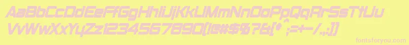 MontalbanCondensedBoldItalic Font – Pink Fonts on Yellow Background