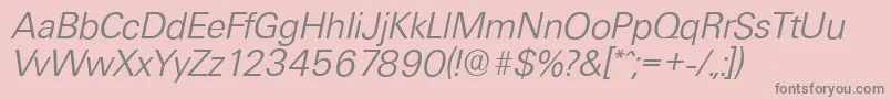 UltimateserialLightItalic Font – Gray Fonts on Pink Background