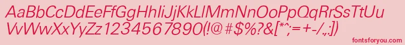 UltimateserialLightItalic Font – Red Fonts on Pink Background