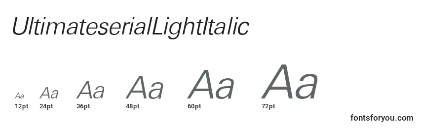 Размеры шрифта UltimateserialLightItalic