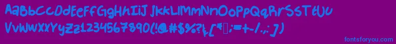 フォントMosaical – 紫色の背景に青い文字