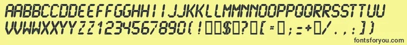 LcdmonoUltra Font – Black Fonts on Yellow Background