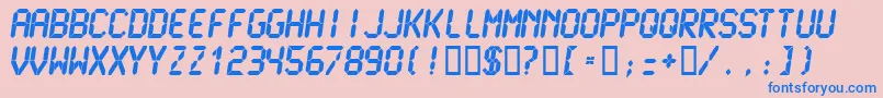 More about LcdmonoUltra Font LcdmonoUltra Font – Blue Fonts on Pink Background
