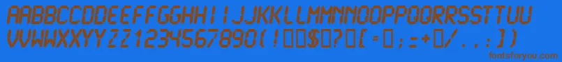 LcdmonoUltra Font – Brown Fonts on Blue Background