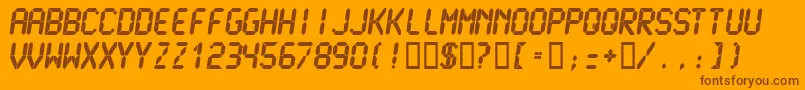 LcdmonoUltra Font – Brown Fonts on Orange Background