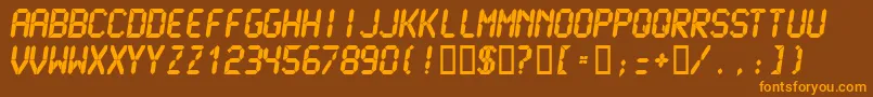LcdmonoUltra Font – Orange Fonts on Brown Background