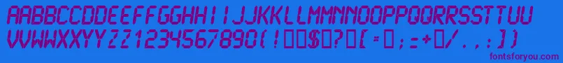 LcdmonoUltra Font – Purple Fonts on Blue Background