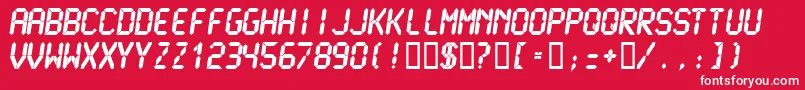 LcdmonoUltra Font – White Fonts on Red Background