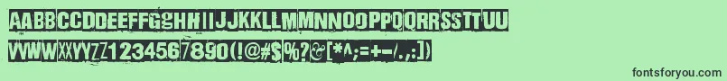 DharmaPunk2-fontti – mustat fontit vihreällä taustalla