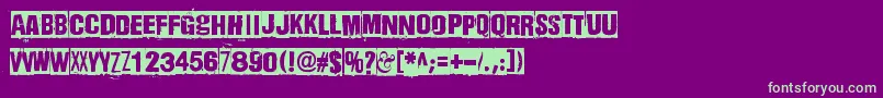 DharmaPunk2 Font – Green Fonts on Purple Background