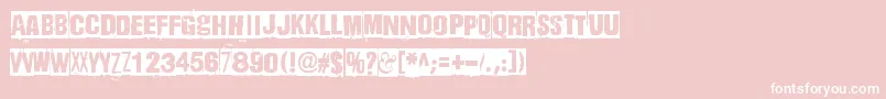 DharmaPunk2-fontti – valkoiset fontit vaaleanpunaisella taustalla