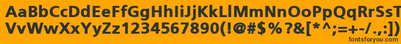 PfcatalogBlackUnicode Font – Black Fonts on Orange Background